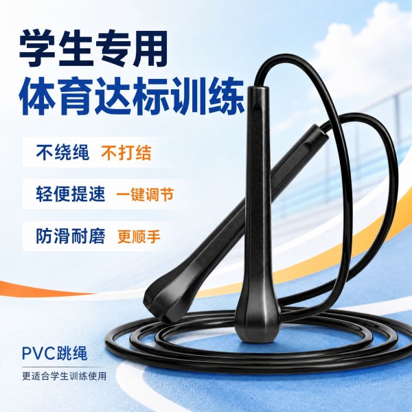 厂家批发PVC跳绳儿童小学生中考跳绳成人减脂健身运动竞速跳绳