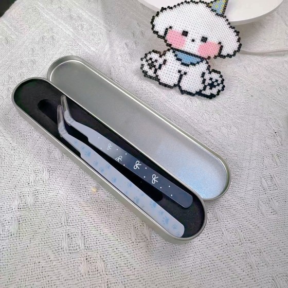 猫爪波点镊子可爱拼豆手工diy手账拼贴工具咕卡素材本贴纸睫毛夹