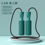 儿童中小学生加粗尼龙编织PVC跳绳 防滑耐磨吸汗泡棉精钢轴承跳绳