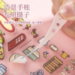 高精密手账造景贴纸镊子卡通图案金羽睫毛夹子金羽海豚镊子睫毛镊