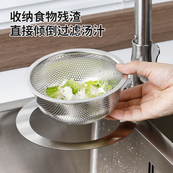 跨境优选厨房水槽专用不锈钢挂式天鹅沥水篮干湿分离垃圾过滤网篮