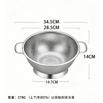 跨境热卖加厚不锈钢洗菜盆方耳带底座沥干篮圆形果蔬厨房沥水篮