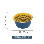 新款撞色双层沥水篮六件套 塑料洗菜篮 洗菜盆家用厨房创意水果蓝