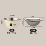 双层迷你304不锈钢沥水篮碗卡通加密网料理拌菜洗菜沙拉碗可LOGO
