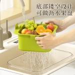 懒人追剧双层水果盘沥水篮家用客厅放零食糖果干果盒嗑瓜子收纳盒