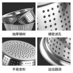加厚不锈钢洗菜盆洗菜篮圆形大孔盆厨房家用沥水盆水果盆漏盆套装