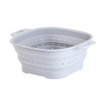 食品级硅胶可折叠沥水篮蔬果洗菜篮 厨房圆形方形滤水篮耐高温