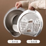 食品级316家用沥水备菜洗菜盆 厨房多功能不锈钢淘米神器沥水篮