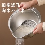 食品级316家用沥水备菜洗菜盆 厨房多功能不锈钢淘米神器沥水篮
