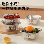 304不锈钢迷你沥水篮双层加厚多功能家用洗米筛食品级厨房洗菜篮