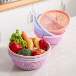家用沥水篮厨房加大加厚塑料洗菜盆 圆形菜篮子水果盆客厅水果篮