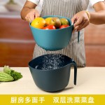 双层塑料洗菜盆创意水果篮果盘蔬菜沙拉搅拌碗沥水篮洗菜篮滴水盆