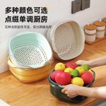 加厚双层新款PET沥水篮 厨房多功能塑料洗菜盆菜篮子果蔬收纳篮子