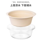 双层透明圆形沥水篮 厨房塑料淘菜盆菜篮子家用洗菜洗水果洗菜盆