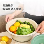 双层透明圆形沥水篮 厨房塑料淘菜盆菜篮子家用洗菜洗水果洗菜盆