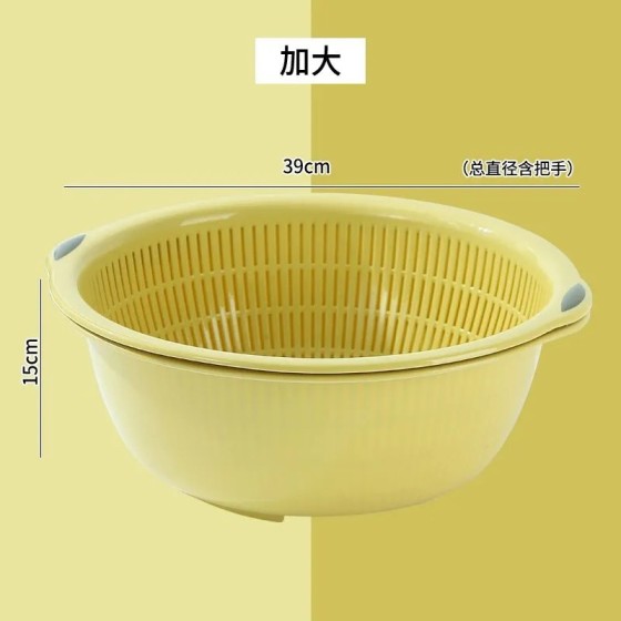 双层洗菜盆沥水篮厨房特大号圆形洗菜篮家用水果盆菜篮子洗菜筐