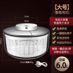 不锈钢蔬菜沙拉脱水器手摇式甩干机电动果蔬沥水篮厨房家用洗菜盆