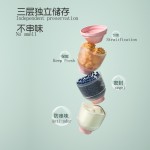 欧贝妮便携式三层奶粉盒独立可拆分婴儿奶粉格外出大容量跨境专供