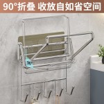 不锈钢可折叠脸盆架壁挂卫生间置物架脸盆架免打孔浴室脸盆收纳架
