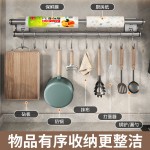 跨境厨房挂架多功能置物架免打孔厨具菜板挂钩保鲜膜大容量收纳架