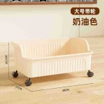 桌下书包收纳架可移动滑轮学生书本整理神器放书收纳盒推车置物架