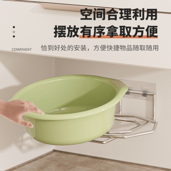 卫生间家用浴室柜下壁挂式脸盆置物架免打孔洗脸盆收纳架子批发