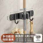 厨房浴室挂钩强力粘胶免打孔壁挂门后无痕粘钩挂衣架不锈钢拖把夹