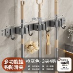 厨房浴室挂钩强力粘胶免打孔壁挂门后无痕粘钩挂衣架不锈钢拖把夹