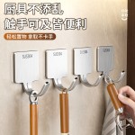 批发不锈钢挂钩免打孔上墙粘胶卫生间壁挂厨房浴室衣钩收纳挂钩架