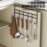 厨房橱柜门后挂钩免打孔专用多连排钩锅铲汤勺擦手巾厨具收纳挂架