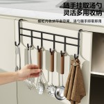 厨房橱柜门后挂钩免打孔专用多连排钩锅铲汤勺擦手巾厨具收纳挂架