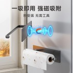 免打孔磁吸厨房纸巾架子用纸挂架卷纸保鲜膜壁挂多功能收纳置物架
