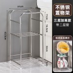 小红薯同款不锈钢脸盆架带轮置物架厨房垃圾桶架免弯腰加高推车架