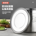 304不锈钢密封提桶幼儿园密封桶运输油桶家用米桶带胶圈汤桶跨境
