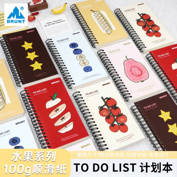 BRUNT主力水果Todolist计划本便携日程本mini自律双线圈笔记本子