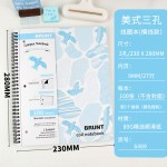 A4飞鸟线圈本美式三孔活页可撕插袋横线方格学生绘图记事本笔记本