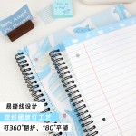 A4飞鸟线圈本美式三孔活页可撕插袋横线方格学生绘图记事本笔记本