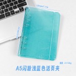 创意PP绑带活页夹彩色透明pvc封面学生笔记本简约a5活页本手帐本