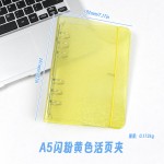 创意PP绑带活页夹彩色透明pvc封面学生笔记本简约a5活页本手帐本