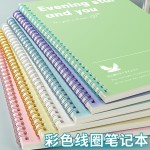批发a5彩色线圈本学生办公简约风本子加厚横线记事本螺旋笔记本
