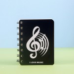 音乐风线圈笔记本100K创意钢琴高音符本子掌心侧翻口袋本学生文具