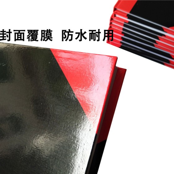 海鸥红角硬面笔记本A4红黑面硬皮记事簿a5红三角硬面抄会议记录本