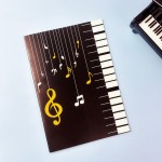 A5软抄本可爱学生笔记本 音乐图案单行本 钢琴音符本子创意记事本