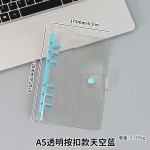 日式清新透明活页夹笔记本6孔简约外壳创意按扣手帐a5a6日记事本