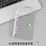 日式清新透明活页夹笔记本6孔简约外壳创意按扣手帐a5a6日记事本
