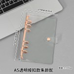日式清新透明活页夹笔记本6孔简约外壳创意按扣手帐a5a6日记事本