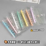 日式清新透明活页夹笔记本6孔简约外壳创意按扣手帐a5a6日记事本