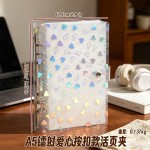 日式清新透明活页夹笔记本6孔简约外壳创意按扣手帐a5a6日记事本