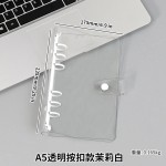 日式清新透明活页夹笔记本6孔简约外壳创意按扣手帐a5a6日记事本