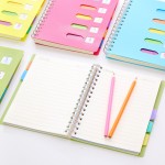 索引螺旋线圈本标签笔记本彩色硬面加厚记事本学生分类本子小清新